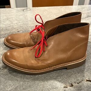 Clark’s Men's Brown Leather Boots with Red Laces  - Size 13